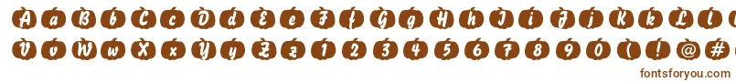 Czcionka Pumpkinese – brązowe czcionki na białym tle