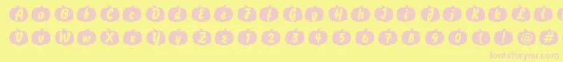 Czcionka Pumpkinese – różowe czcionki na żółtym tle