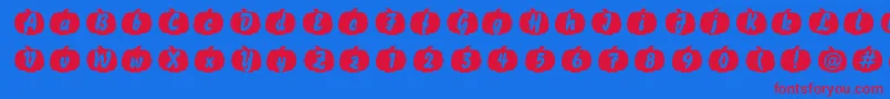 Pumpkinese-Schriftart – Rote Schriften auf blauem Hintergrund