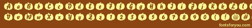 Czcionka Pumpkinese – żółte czcionki na brązowym tle