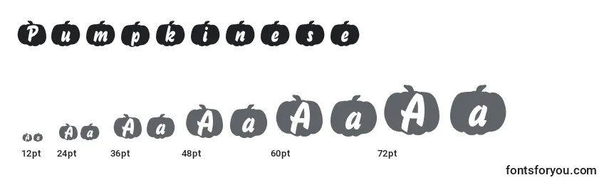 Pumpkinese Font Sizes