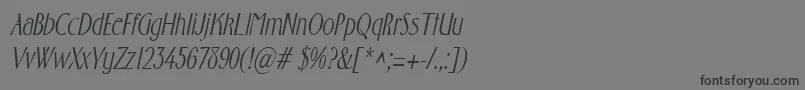 FostercondensedItalic-Schriftart – Schwarze Schriften auf grauem Hintergrund