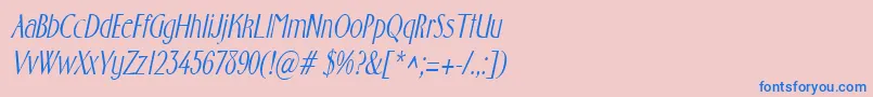 FostercondensedItalic Font – Blue Fonts on Pink Background