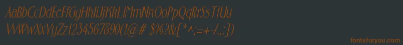 Шрифт FostercondensedItalic – коричневые шрифты на чёрном фоне