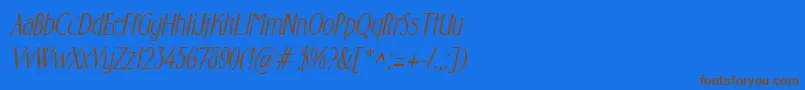 FostercondensedItalic Font – Brown Fonts on Blue Background