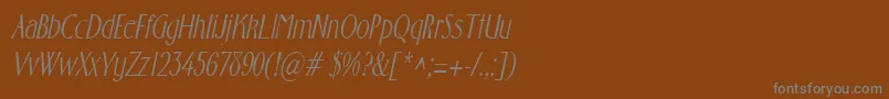 FostercondensedItalic Font – Gray Fonts on Brown Background