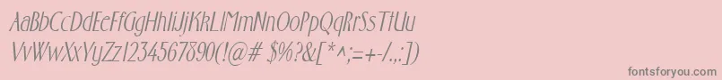 FostercondensedItalic Font – Gray Fonts on Pink Background