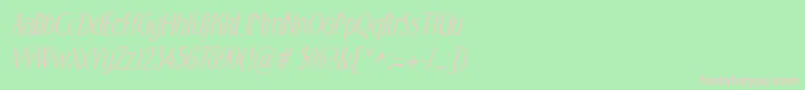 FostercondensedItalic Font – Pink Fonts on Green Background