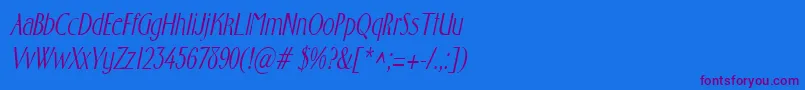 FostercondensedItalic Font – Purple Fonts on Blue Background