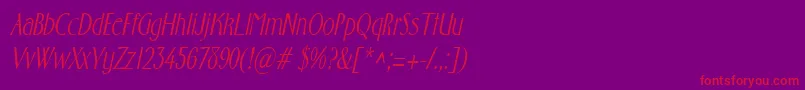 FostercondensedItalic Font – Red Fonts on Purple Background