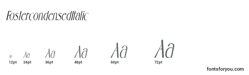 FostercondensedItalic Font Sizes