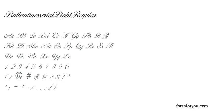 Шрифт BallantinesserialLightRegular – алфавит, цифры, специальные символы