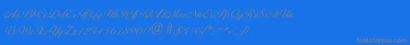 BallantinesserialLightRegular-Schriftart – Graue Schriften auf blauem Hintergrund