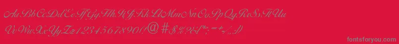 フォントBallantinesserialLightRegular – 赤い背景に灰色の文字