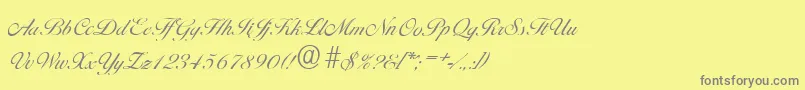 BallantinesserialLightRegular-Schriftart – Graue Schriften auf gelbem Hintergrund