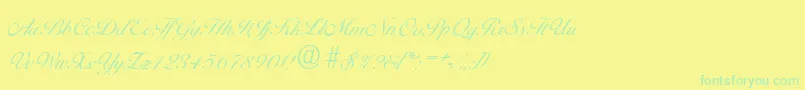 BallantinesserialLightRegular Font – Green Fonts on Yellow Background