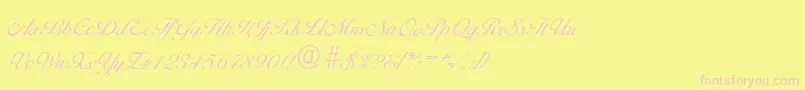 BallantinesserialLightRegular Font – Pink Fonts on Yellow Background