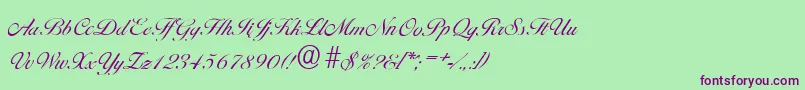 Шрифт BallantinesserialLightRegular – фиолетовые шрифты на зелёном фоне