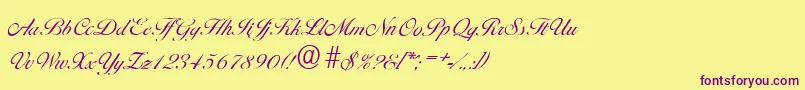 BallantinesserialLightRegular-Schriftart – Violette Schriften auf gelbem Hintergrund