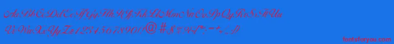 BallantinesserialLightRegular-Schriftart – Rote Schriften auf blauem Hintergrund