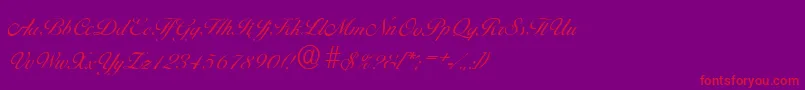 フォントBallantinesserialLightRegular – 紫の背景に赤い文字