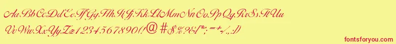 BallantinesserialLightRegular Font – Red Fonts on Yellow Background