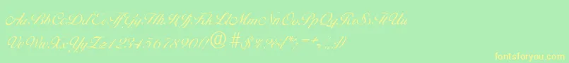 BallantinesserialLightRegular Font – Yellow Fonts on Green Background