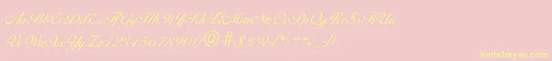 BallantinesserialLightRegular-Schriftart – Gelbe Schriften auf rosa Hintergrund
