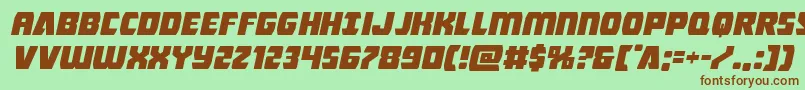 Intergalacticexpandital Font – Brown Fonts on Green Background