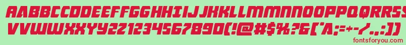 Intergalacticexpandital Font – Red Fonts on Green Background