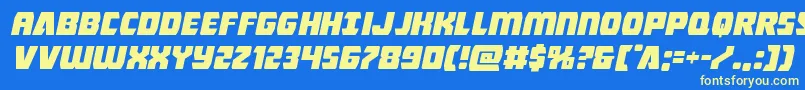 Intergalacticexpandital Font – Yellow Fonts on Blue Background