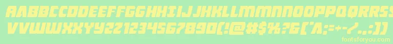 Intergalacticexpandital Font – Yellow Fonts on Green Background