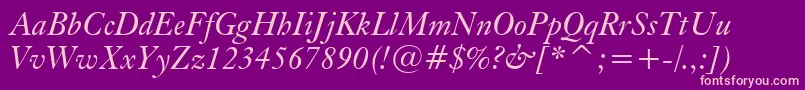 KisItalicBt Font – Pink Fonts on Purple Background