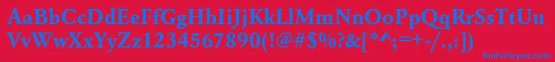 UrwgaramondtBold Font – Blue Fonts on Red Background