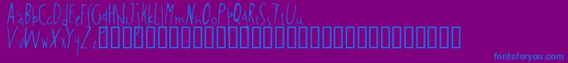 フォントSalcin – 紫色の背景に青い文字