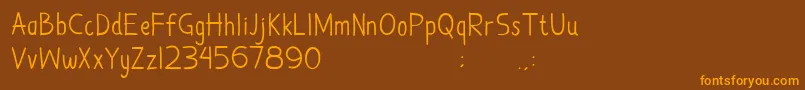 PolriKpkBerdamailah Font – Orange Fonts on Brown Background