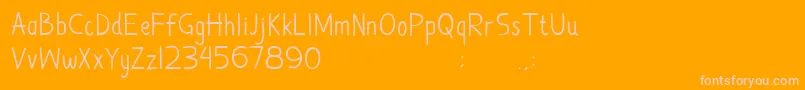 PolriKpkBerdamailah Font – Pink Fonts on Orange Background