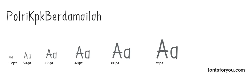 Размеры шрифта PolriKpkBerdamailah