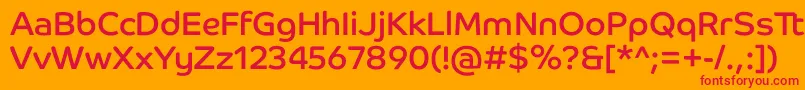 CoHeadlineCorp-Schriftart – Rote Schriften auf orangefarbenem Hintergrund