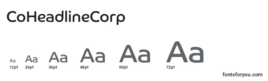 Размеры шрифта CoHeadlineCorp