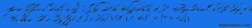 BradstoneParkerScriptLimitedFreeVersion-Schriftart – Schwarze Schriften auf blauem Hintergrund