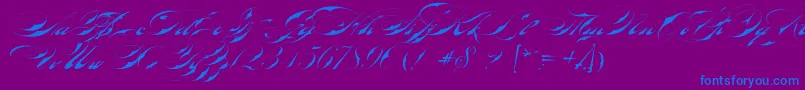 fuente BradstoneParkerScriptLimitedFreeVersion – Fuentes Azules Sobre Fondo Morado