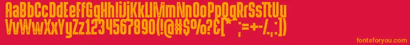 HermanoaltoStamp Font – Orange Fonts on Red Background