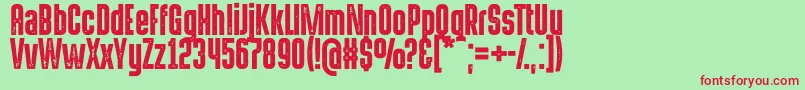 HermanoaltoStamp Font – Red Fonts on Green Background