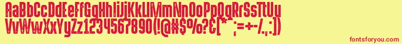 HermanoaltoStamp-Schriftart – Rote Schriften auf gelbem Hintergrund