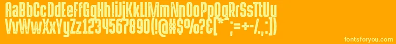 HermanoaltoStamp Font – Yellow Fonts on Orange Background