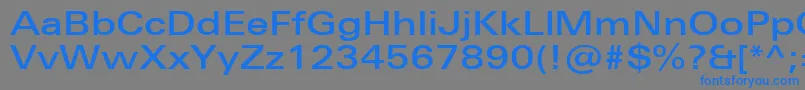 フォントUniversNextProMediumExtended – 灰色の背景に青い文字