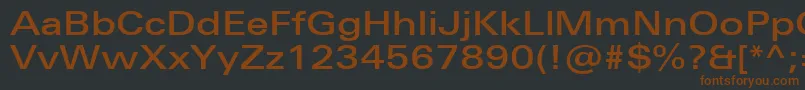 Czcionka UniversNextProMediumExtended – brązowe czcionki na czarnym tle