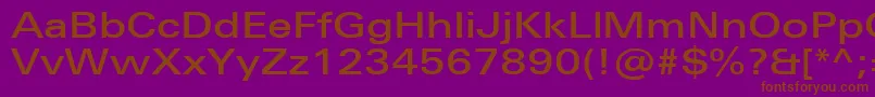 UniversNextProMediumExtended Font – Brown Fonts on Purple Background