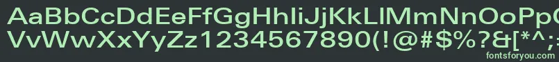 UniversNextProMediumExtended-fontti – vihreät fontit mustalla taustalla